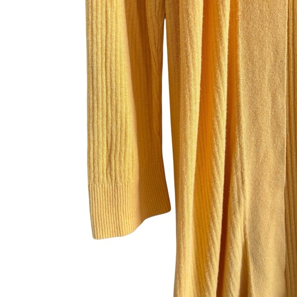 Loft Long Ribbed Knit Yellow Duster Cardigan Casual Boho Stretch Layering XXL - Picture 4 of 16
